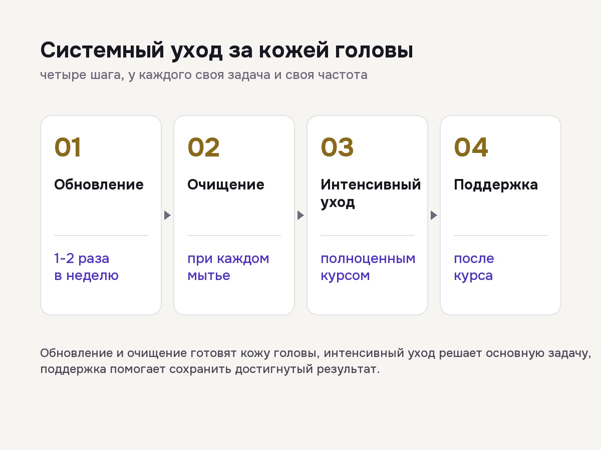 У каждого этапа своя частота: обновление, регулярное очищение, интенсивный курс и последующая поддержка